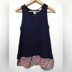 J. Crew Mixed Media Floral Hem Knit Tank Top - Size XS